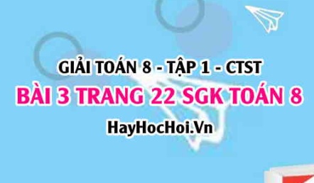 Giải bài 3 trang 22 Toán 8 Tập 1 SGK Chân trời sáng tạo